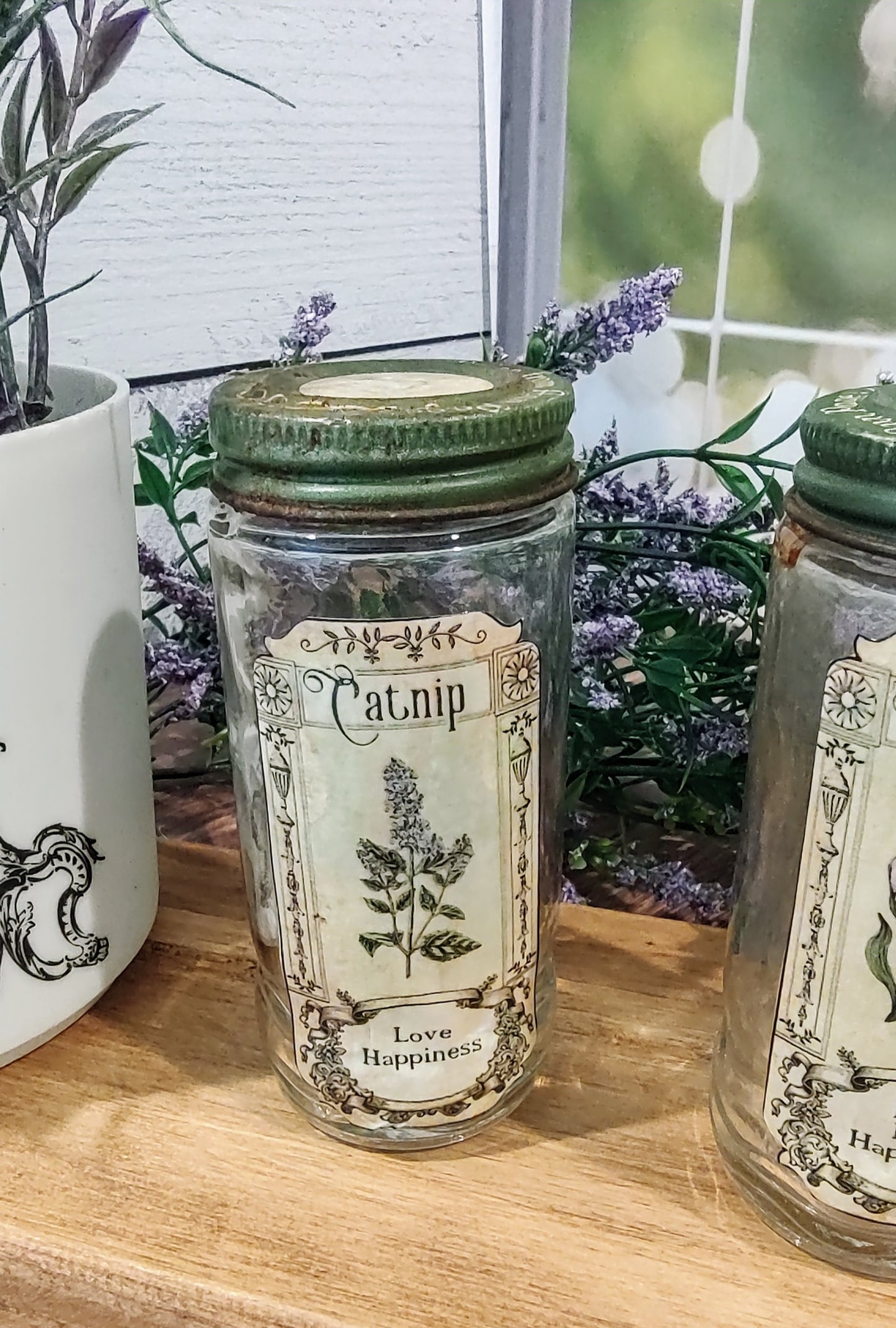 Decoupaged Vintage Spice Jars (set of 3)