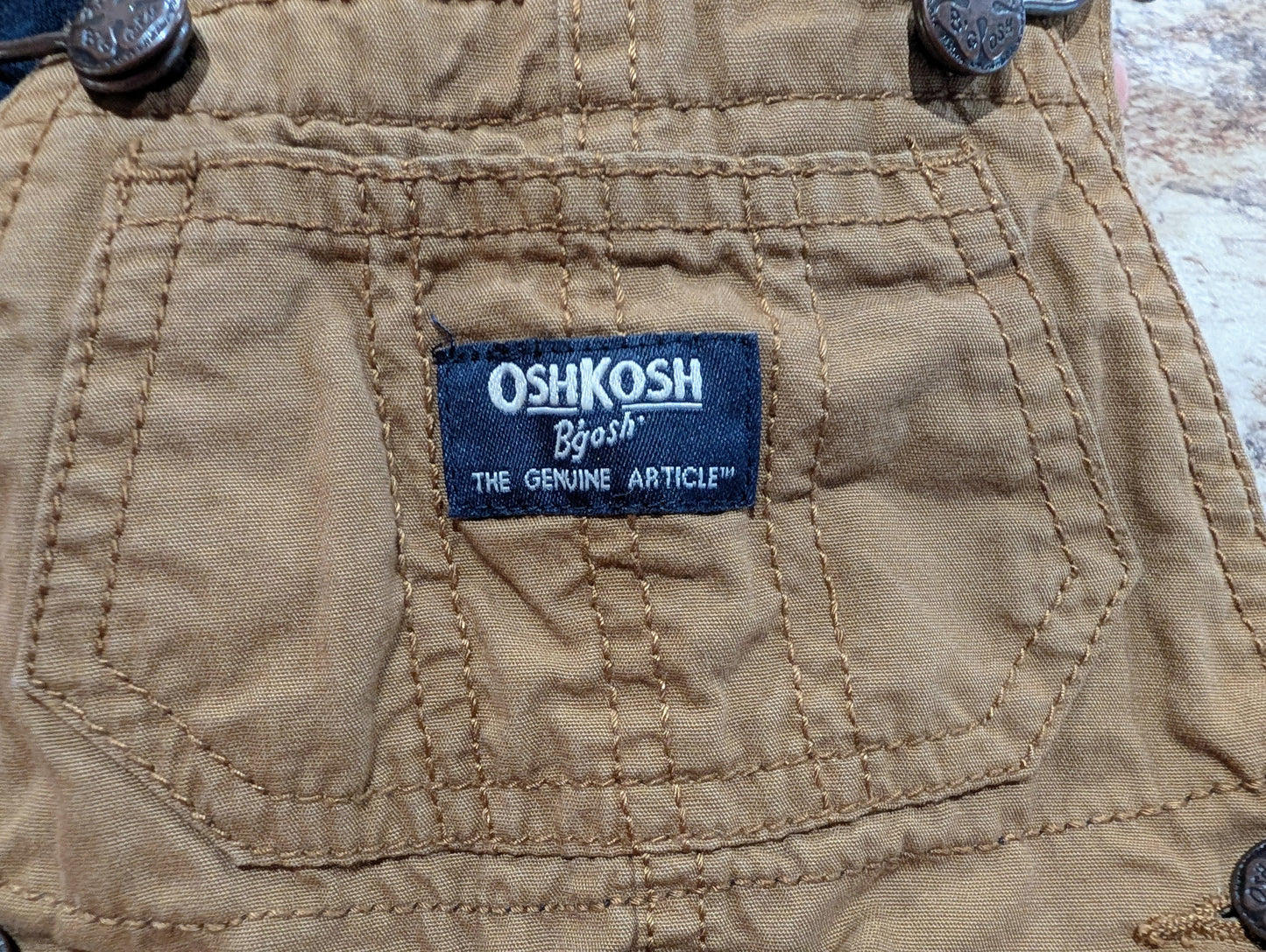 Oshkosh Khaki Overalls 3 mos