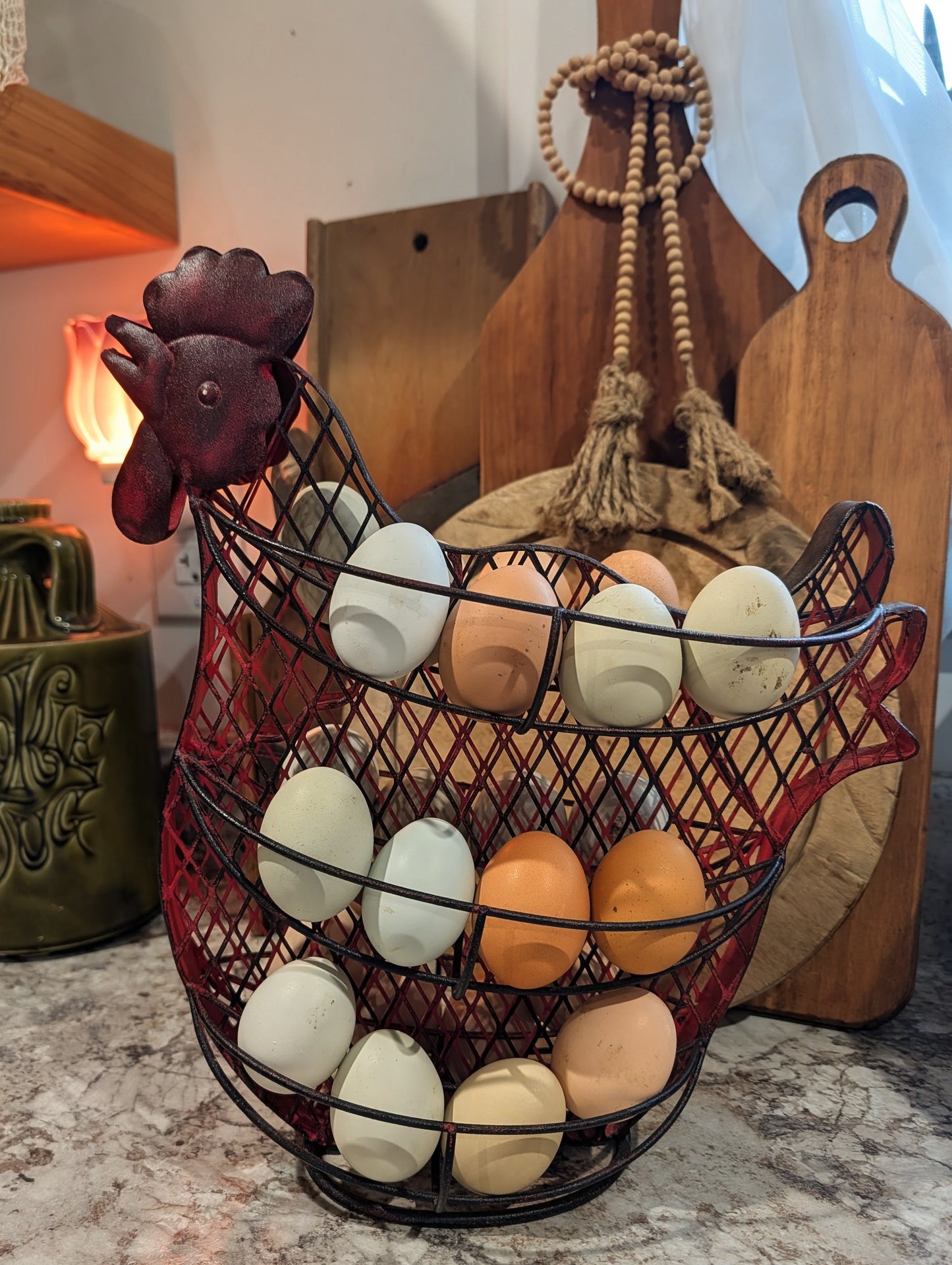 Standing Wire Chicken Egg Holder