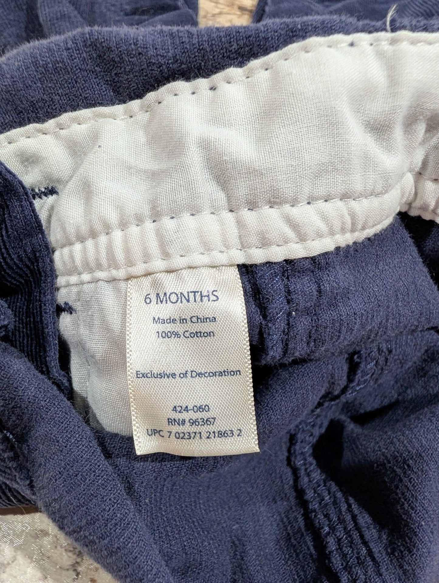 Oshkosh Navy Corduroy Bibs with Snow Scene 6 mos