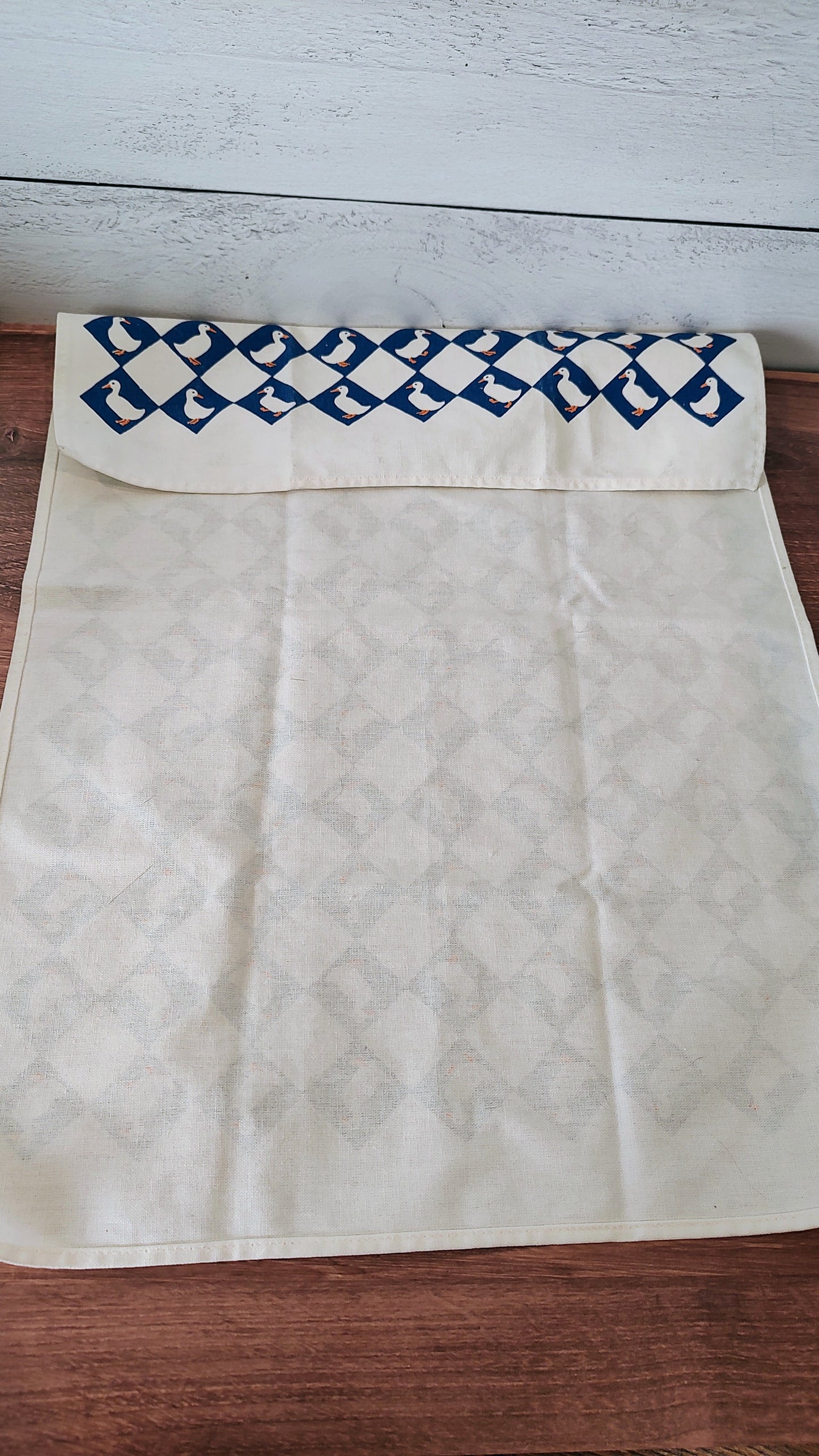 Vintage Blue and White Duck Dish Towel (Trivet Sold Separately)