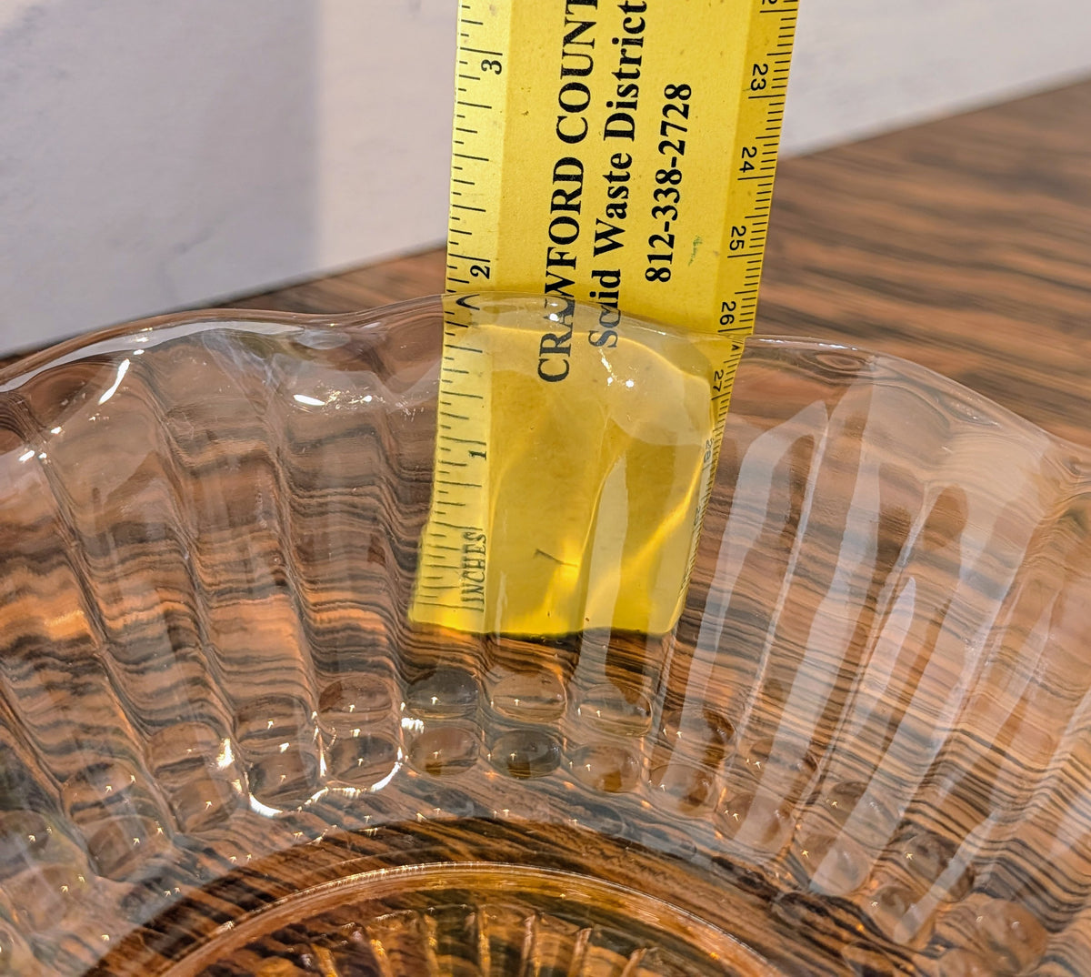 Anchor Hocking Pink Depression Glass Ruffle Edge Bowl