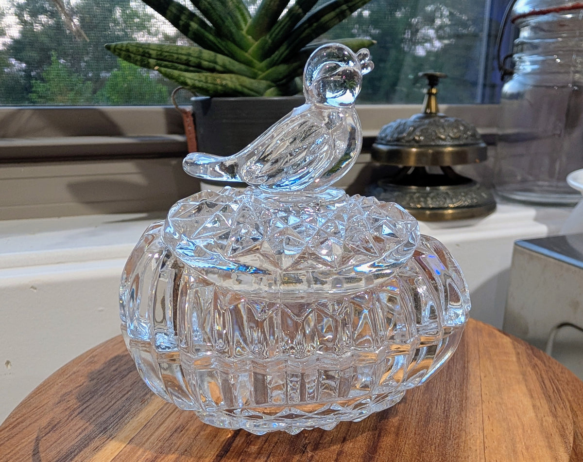 Hofbauer Crystal Bird Trinket Dish