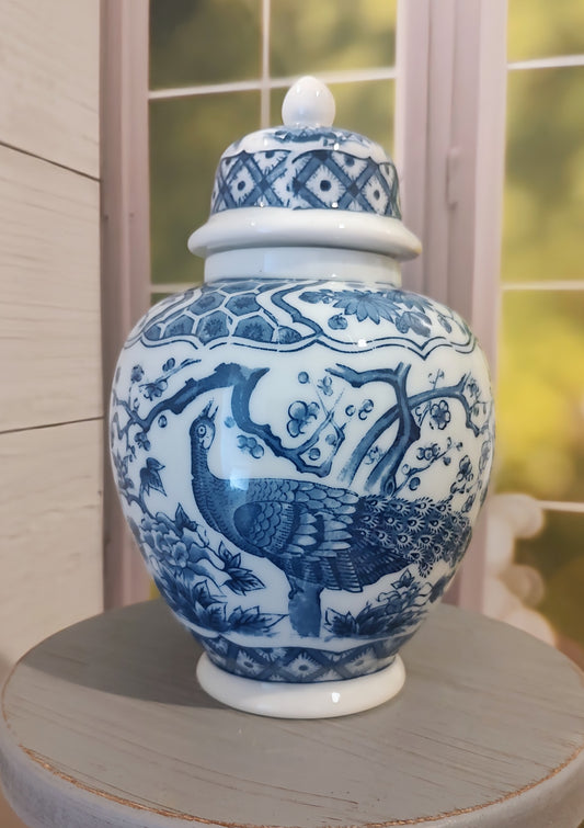 Japanese Peacock Ginger Jar