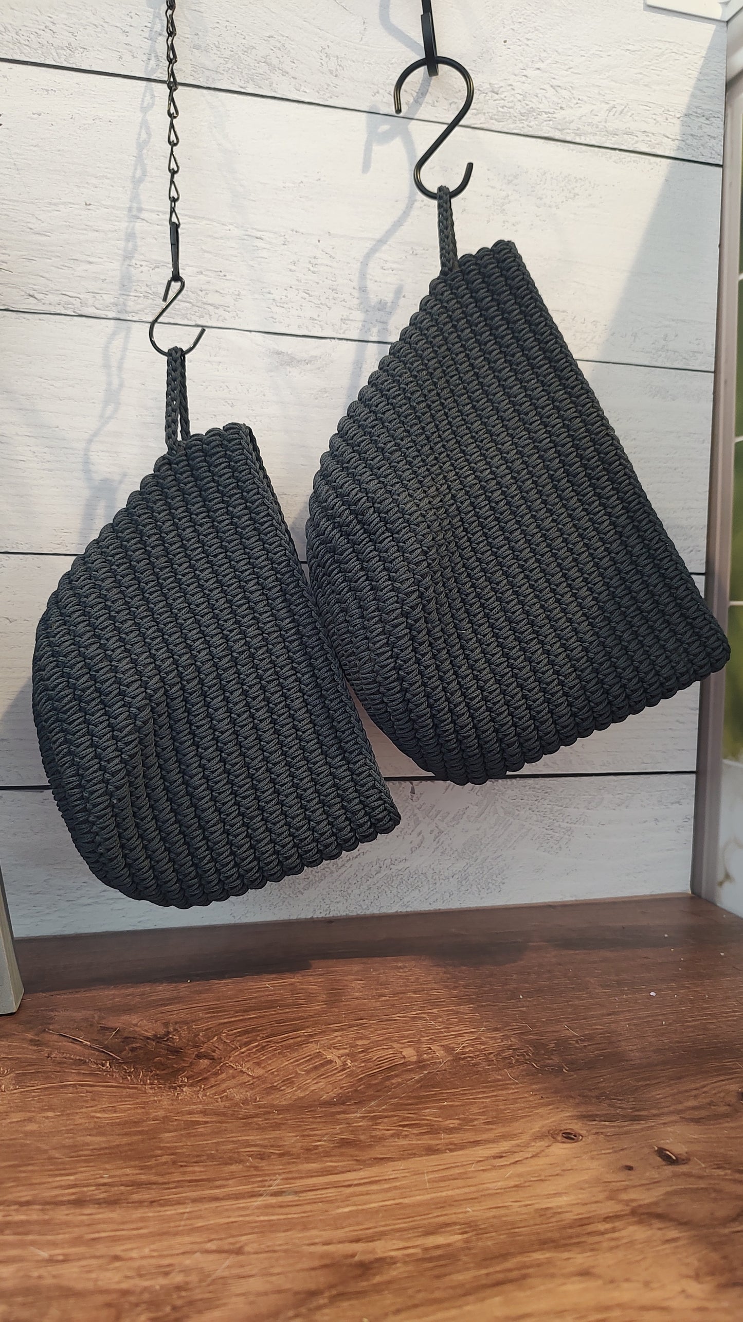 Set of Navy Nylon Cord Baskets