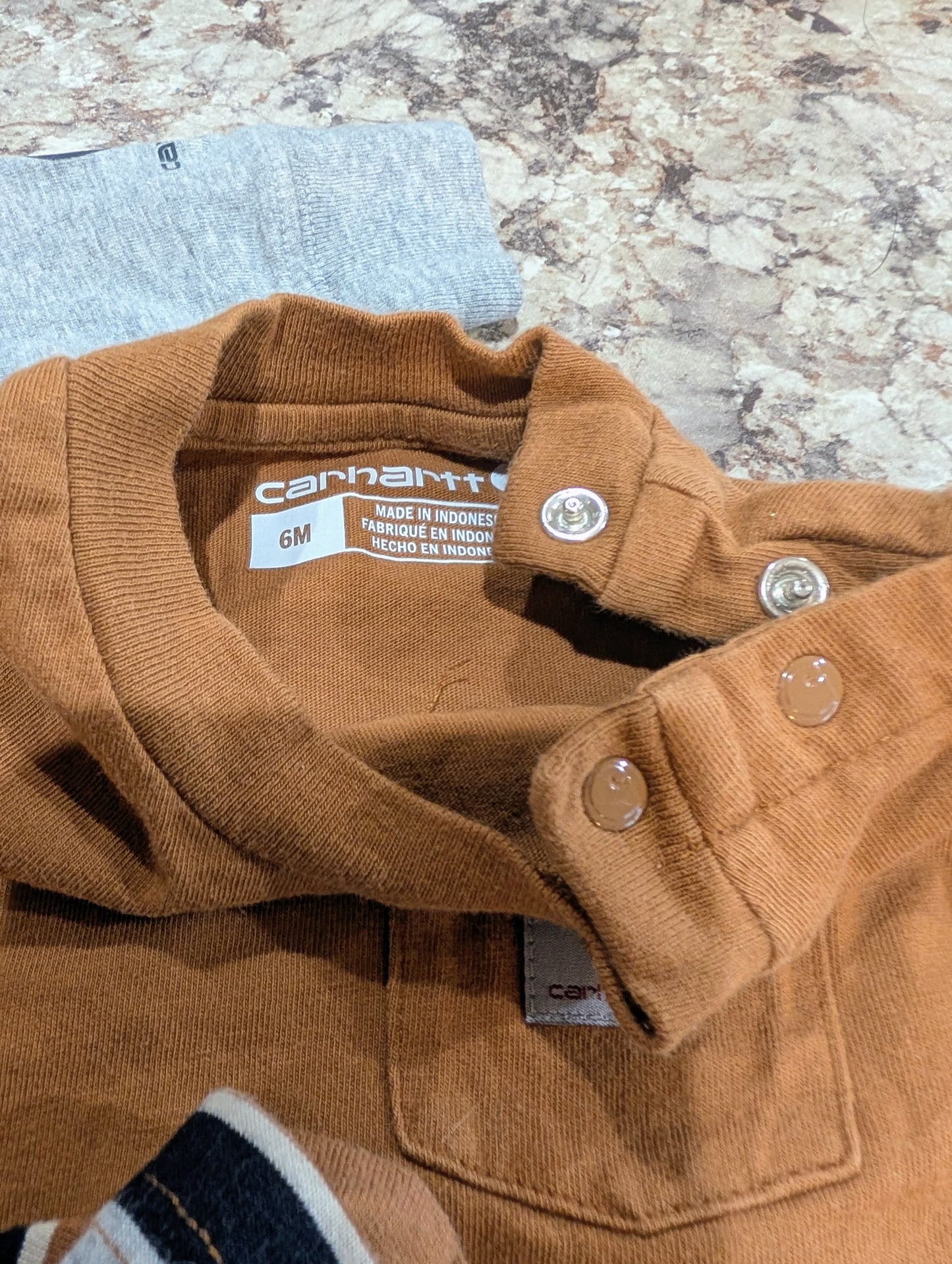 3 Baby Carhartt Onesies 6mos