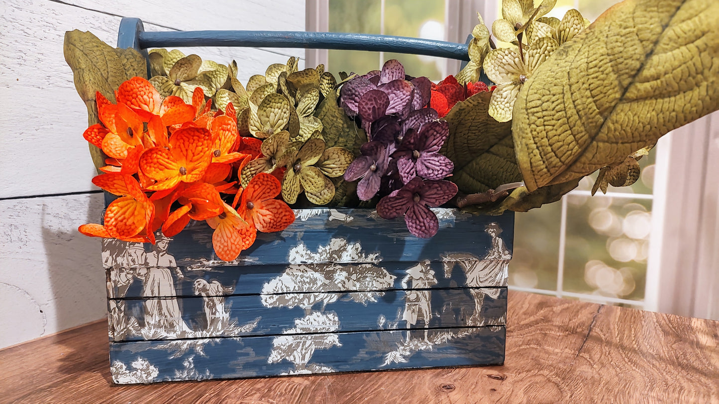 English Toile Blue Tote