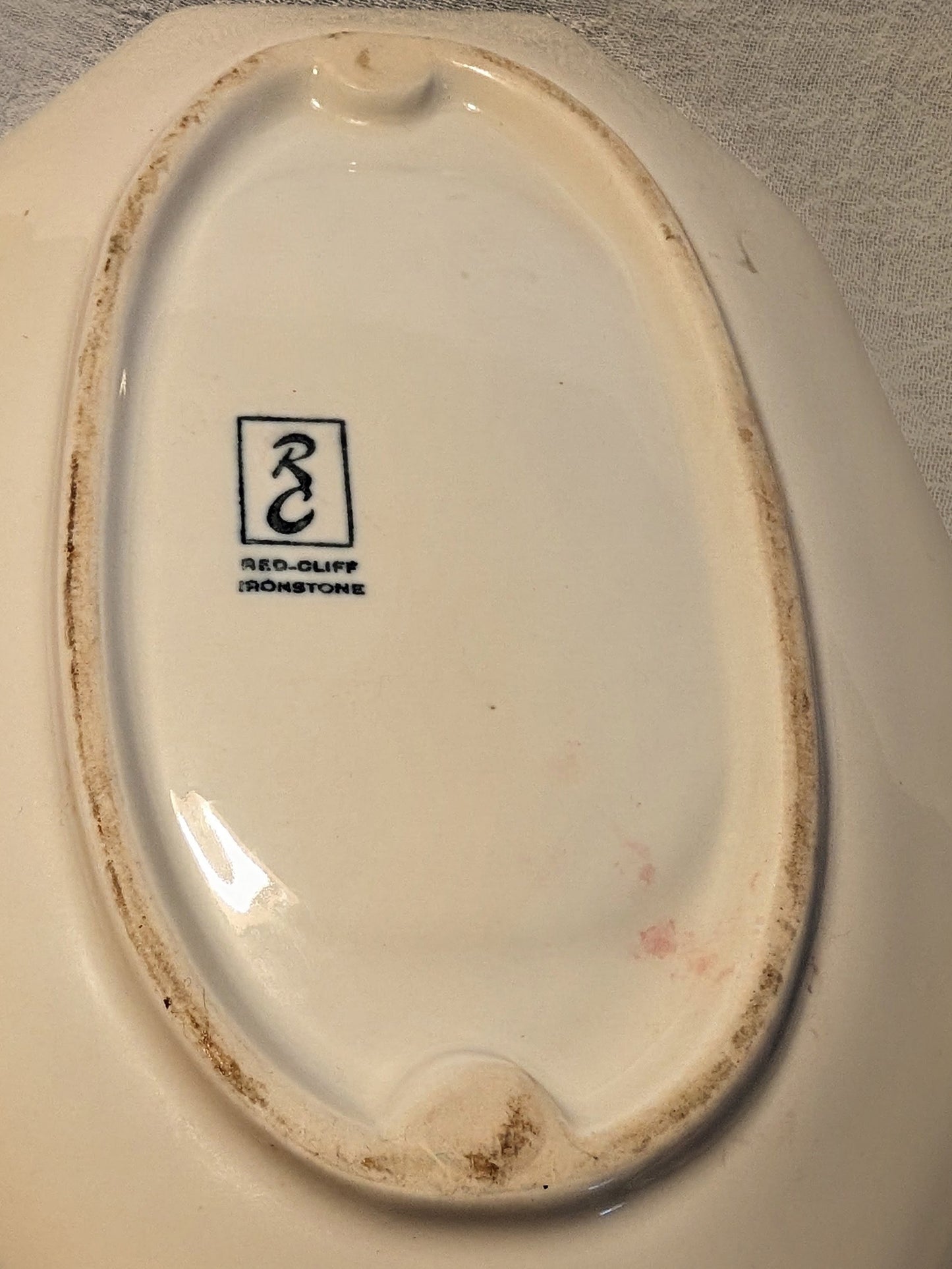 Red Cliff Ironstone Gravy Boat & Plate