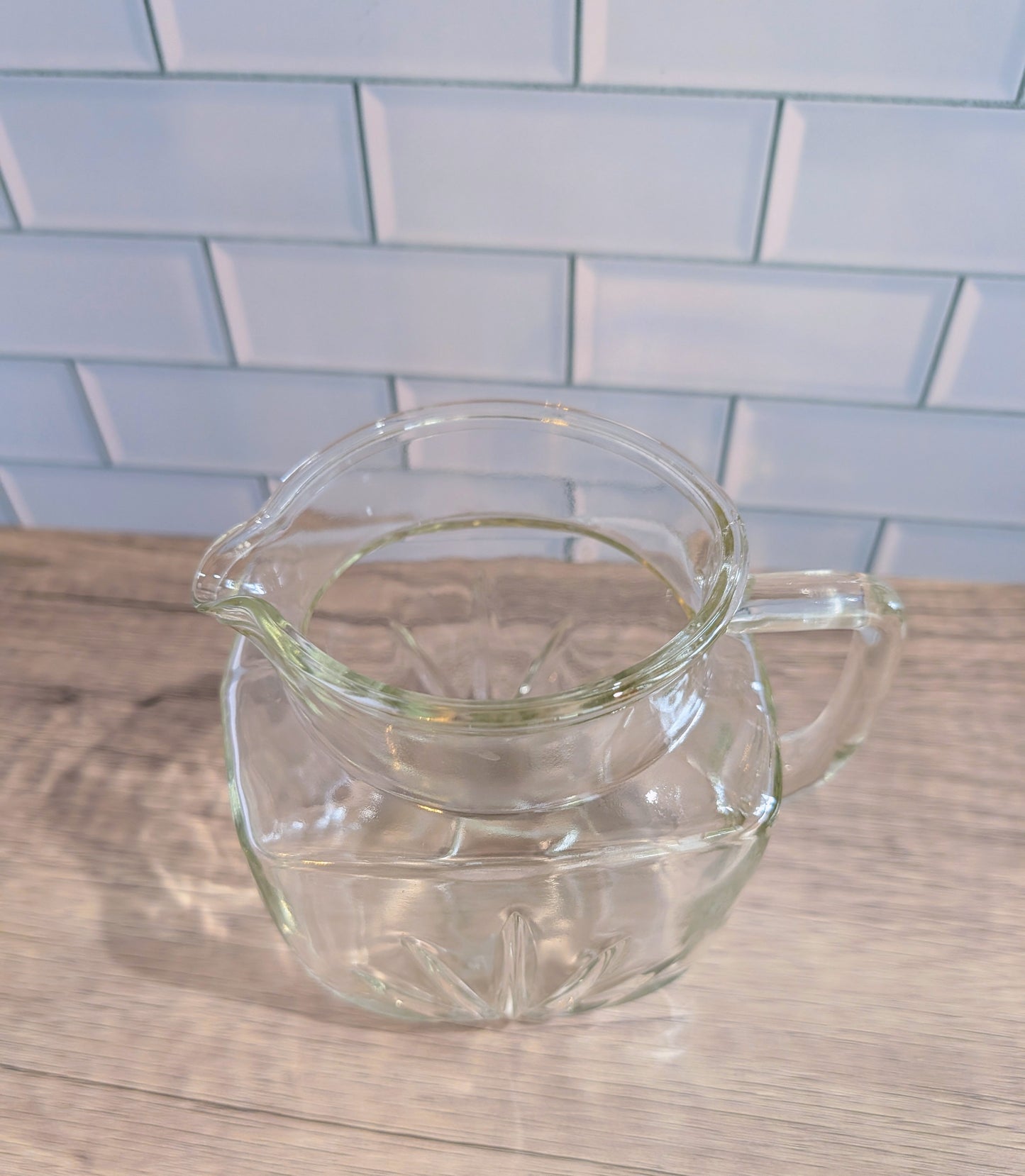 Federal Glass Sunburst Star Pitcher Mid-century 1950s