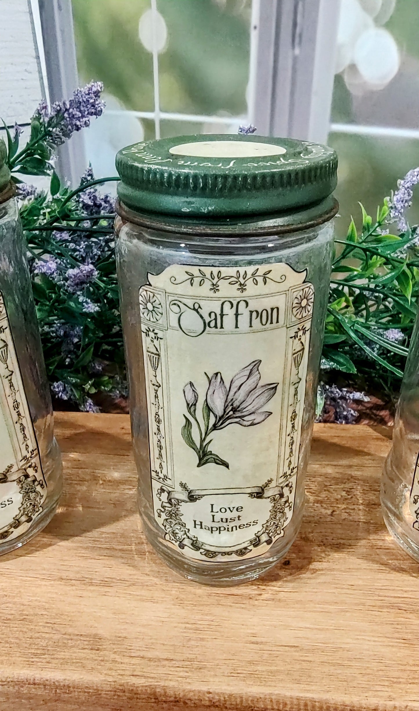 Decoupaged Vintage Spice Jars (set of 3)