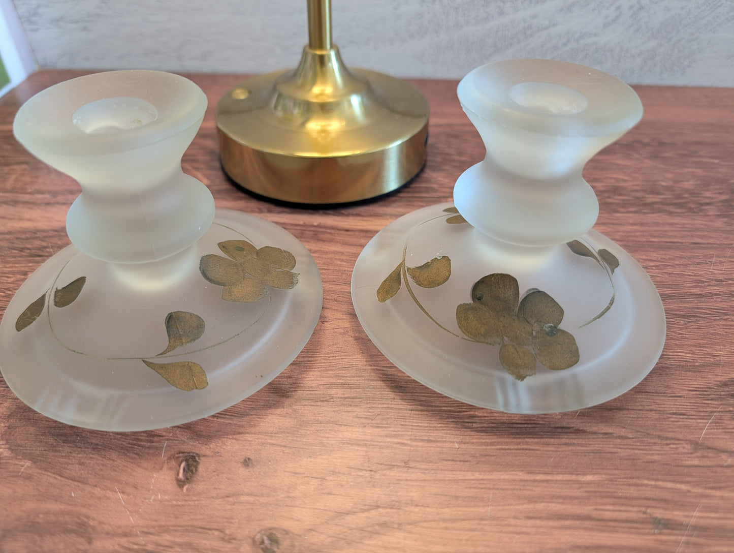 Hand Painted Frosted Candle Holders