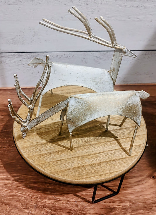 Pair of Metal Primitive Style Deer