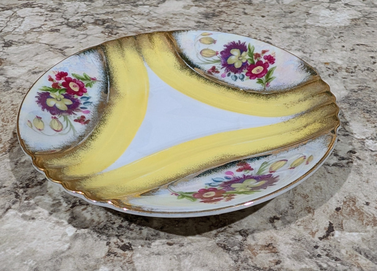 RELCO Handpainted Footed Cup with Matching Saucer