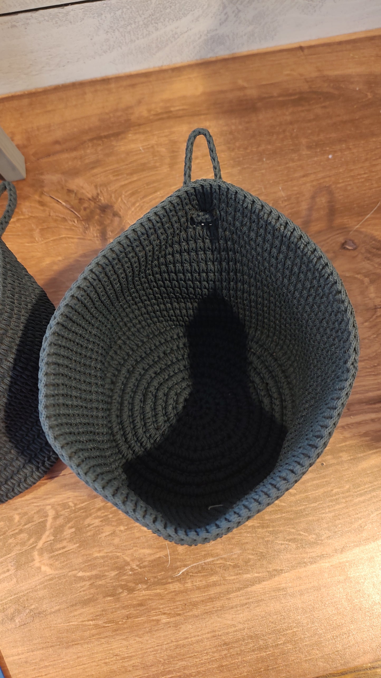 Set of Navy Nylon Cord Baskets