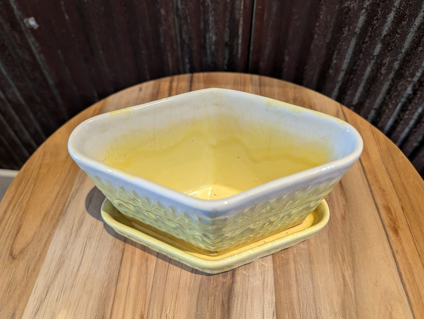 Mid-century Coronet USA Yellow Planter USA