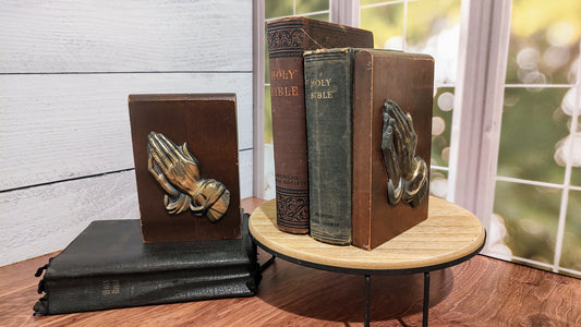 Vintage Praying Hands Bookends