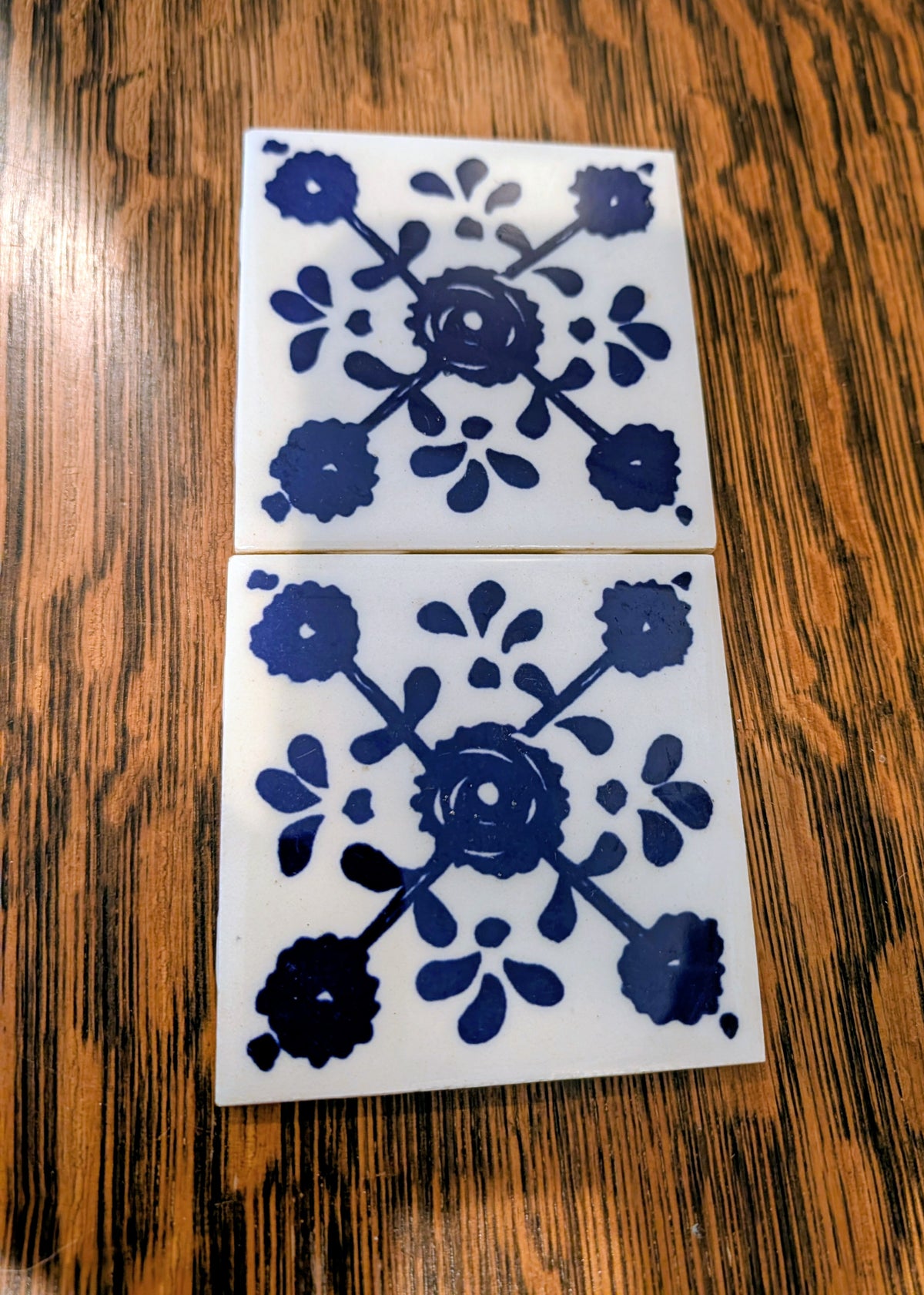 Vintage Mexican Blue & White Tile (set of 2)