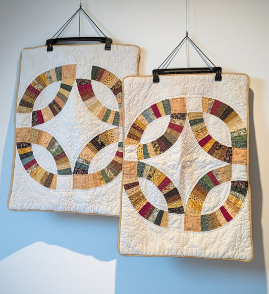 Handmade/Handsewn Double Wedding Ring Pillow Shams