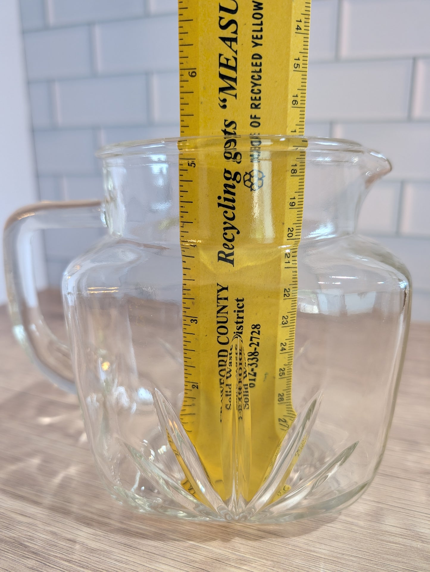 Federal Glass Sunburst Star Pitcher Mid-century 1950s